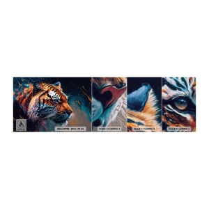 Fototapeta Próbka Premium Canvas - Dzikie piękno - Tygrys, Kolorowy, Zwierzę - 100x30 cm