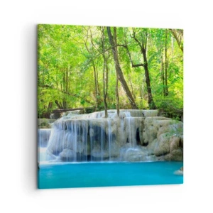 Obraz na płótnie - Utonąć w turkusie i w zieleni - 50x50 cm