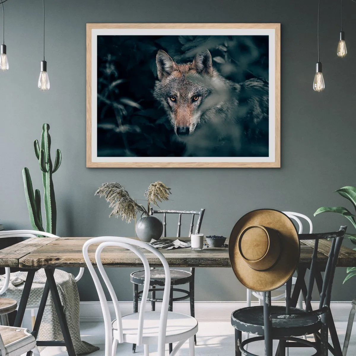 Plakat w ramie jasny dąb - Łowca - 70x50 cm