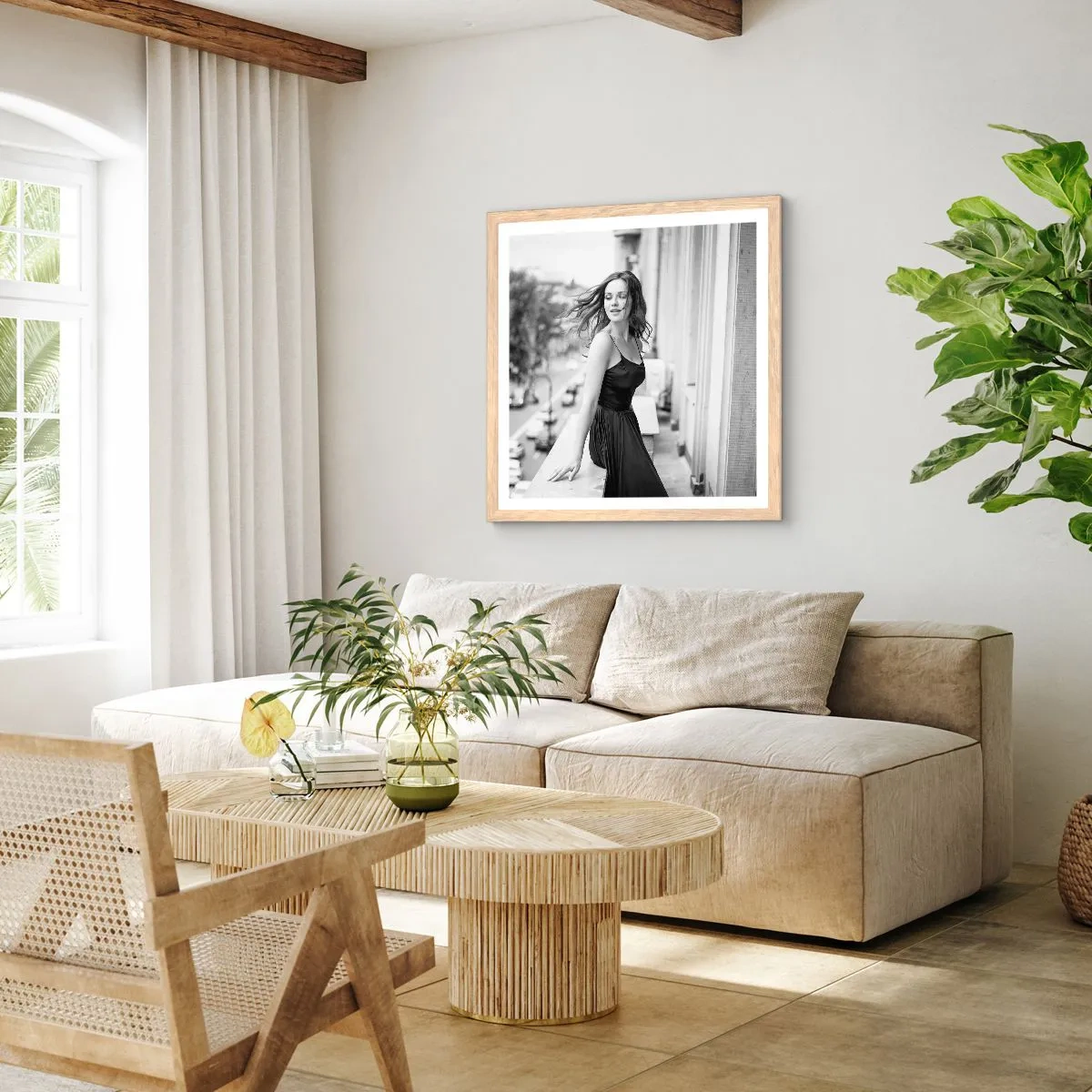 Plakat w ramie jasny dąb - Z pewnością paryżanka - 40x40 cm