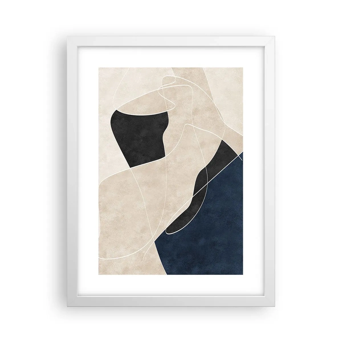 Plakat w białej ramie - Kompozycja abstrakcyjna – kontrast barw - 30x40 cm