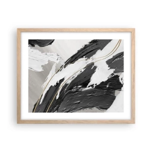 Plakat w ramie jasny dąb - Abstrakcja z rozmachem - 50x40 cm