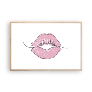 Plakat w ramie jasny dąb - Gotowy do pocałunku? - 91x61 cm