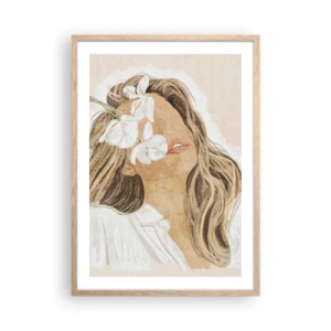 Plakat w ramie jasny dąb - Wśród kwiatów w uniesieniu - 50x70 cm