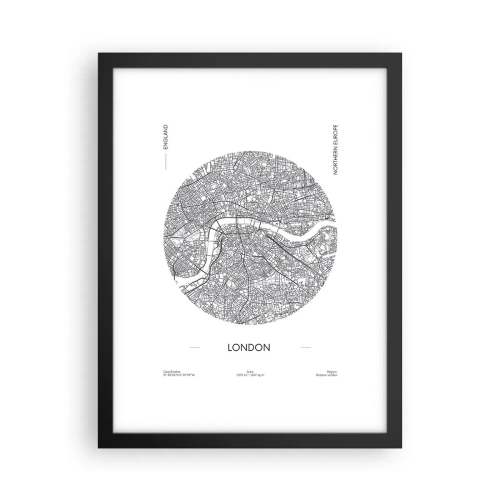 Plakat w czarnej ramie - Anatomia Londynu - 30x40 cm