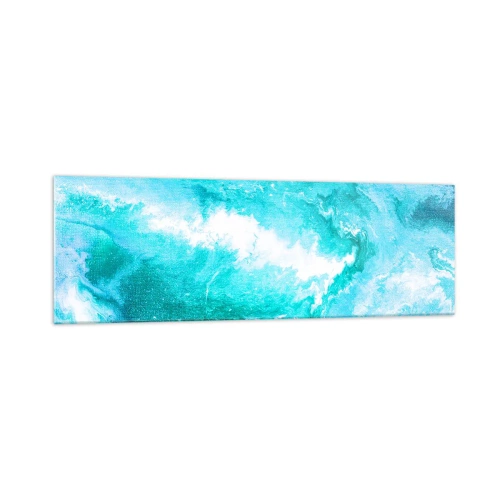 Obraz na szkle - Abstrakcyjny wir w odcieniach błękitu - 160x50cm - W jądrze żywiołu - Nowoczesna dekoracja ścienna do salonu i sypialni ARTTOR