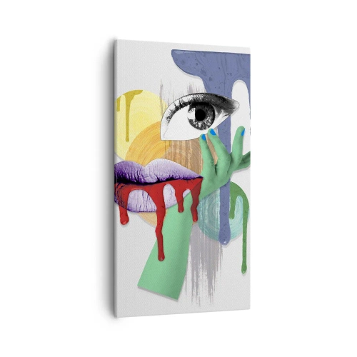 Obraz na płótnie - Portret zdekonstruowany - 55x100 cm