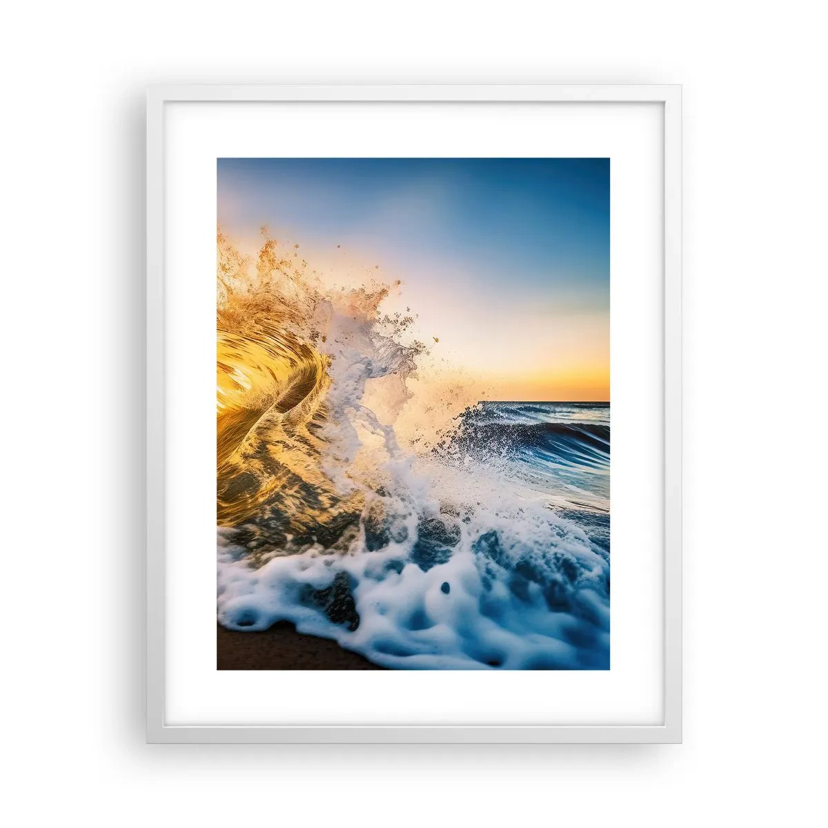 Plakat w białej ramie - Zabawa na piasku - 40x50 cm