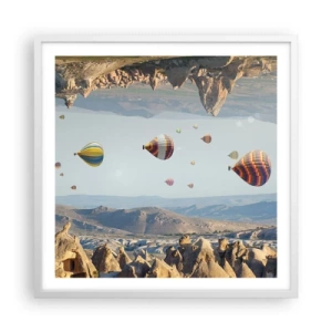 Plakat w białej ramie - Tu wszystko jest możliwe - 60x60 cm