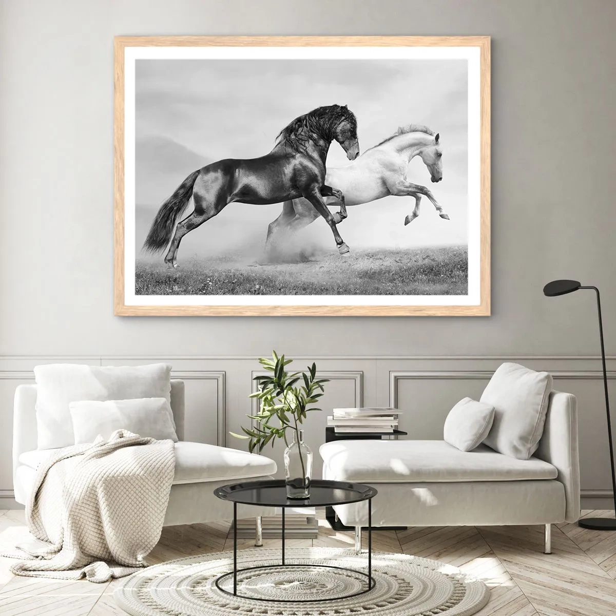 Plakat w ramie jasny dąb - Anioły i demony - 100x70 cm