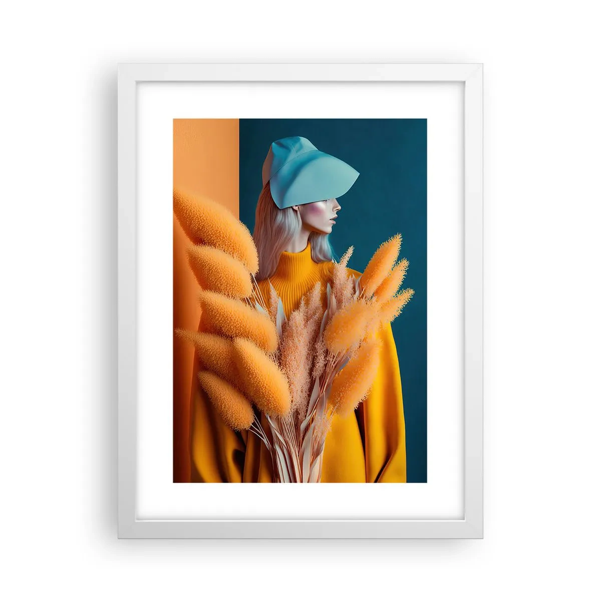 Plakat w białej ramie - Portret puszysty - 30x40 cm