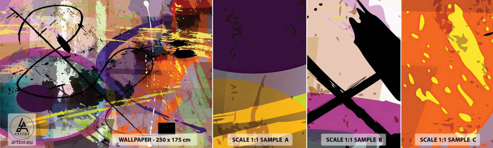 Fototapeta Próbka Samoprzylepna Deluxe Sticker - Można wprost lub naokoło - Abstrakcja, Sztuka, Nowoczesny Wzór - 100x30 cm