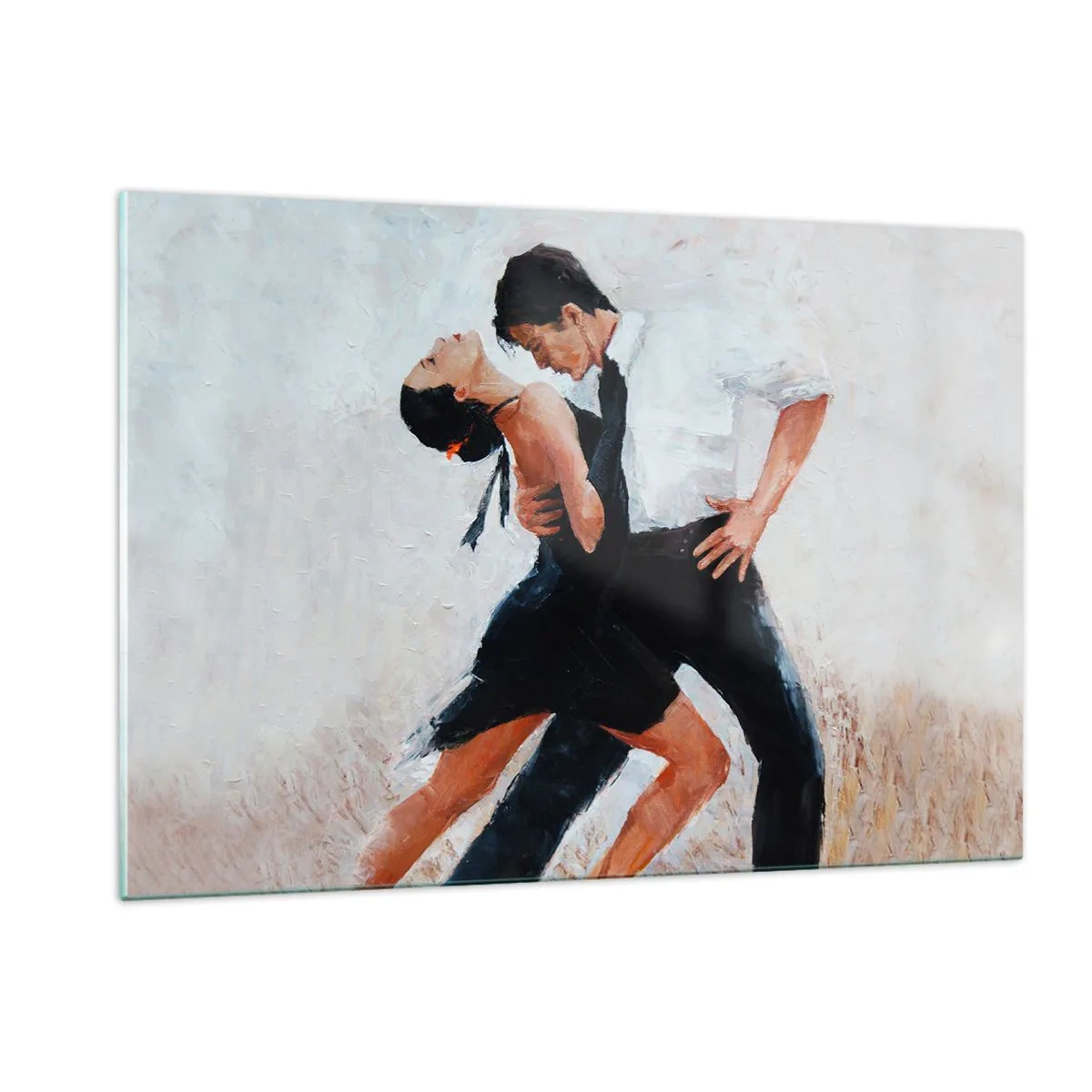 Obraz na szkle - Para tańcząca tango w dynamicznej pozie - 120x80cm - Tango mych marzeń i snów - Nowoczesna dekoracja ścienna do salonu, kuchni i sypialni ARTTOR
