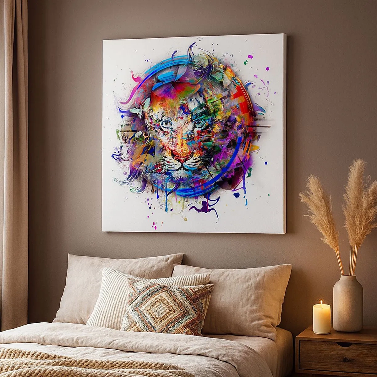 Obraz na płótnie - Czai się za tęczową zasłoną - 30x30 cm