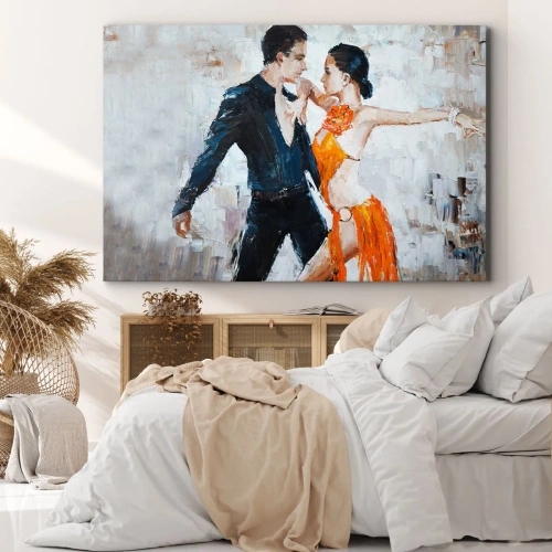 Obraz na płótnie - Dirty dancing - Dynamiczna para tańcząca w stylu latynoamerykańskim - 70x50cm