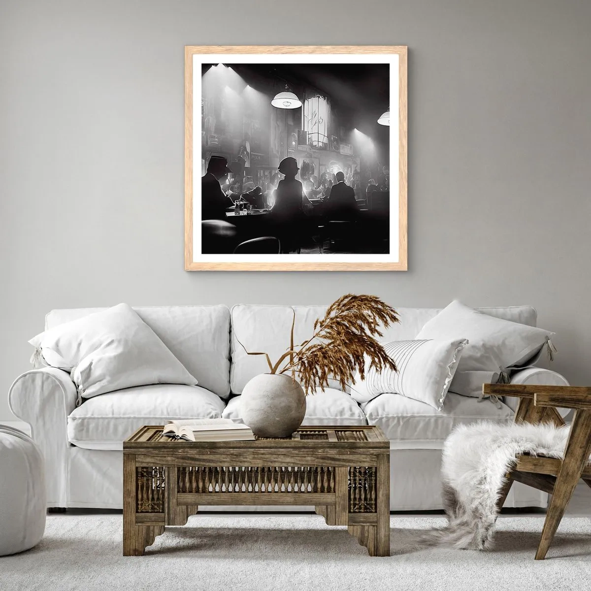 Plakat w ramie jasny dąb - W jazzowym klimacie - 40x40 cm