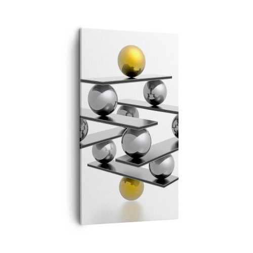 Obraz na płótnie - Złoto-srebrna równowaga - 45x80 cm