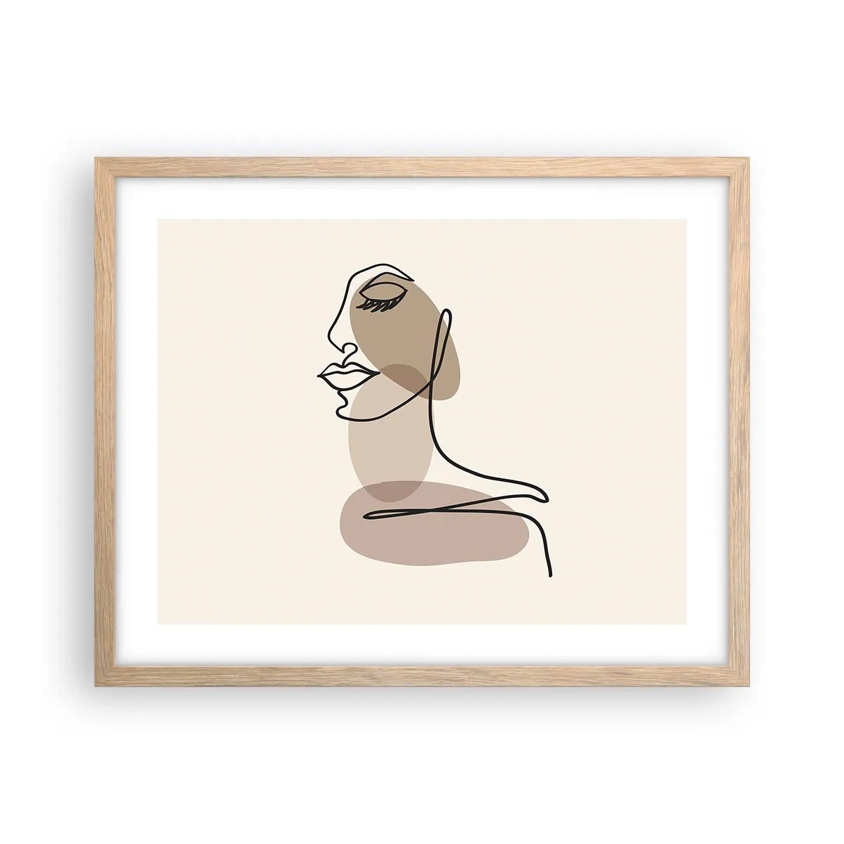 Plakat w ramie jasny dąb - Zasłuchana w siebie - 50x40 cm