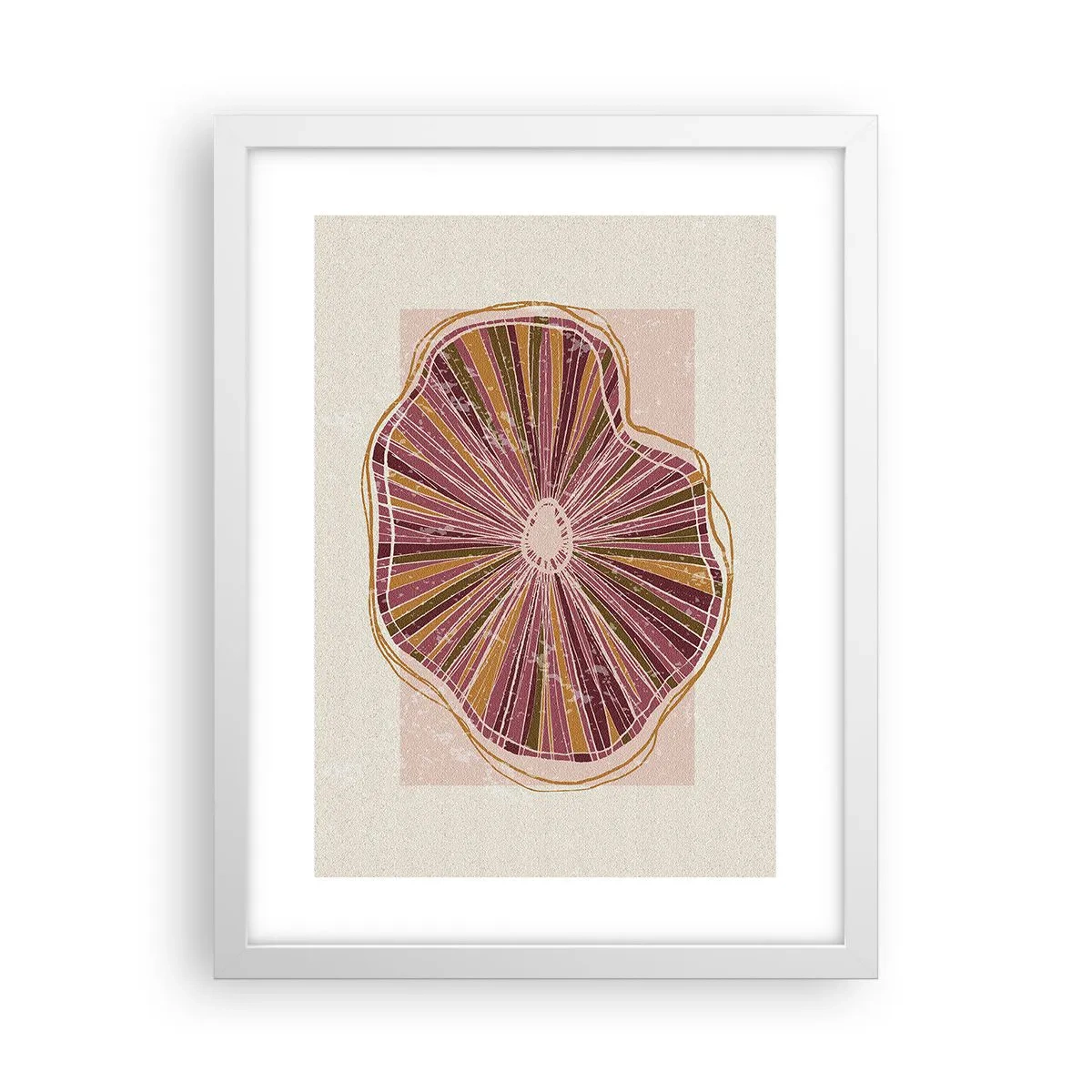 Plakat w białej ramie - Abstrakcja promienista - 30x40 cm