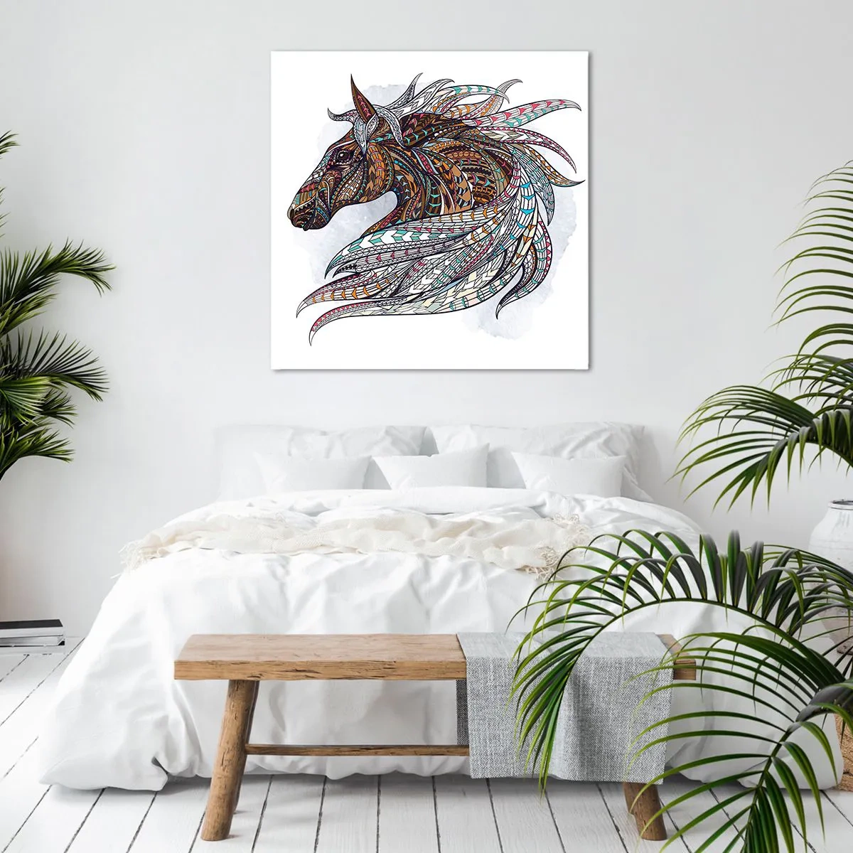 Obraz na płótnie - Rumak celtyckiego wojownika - 70x70 cm