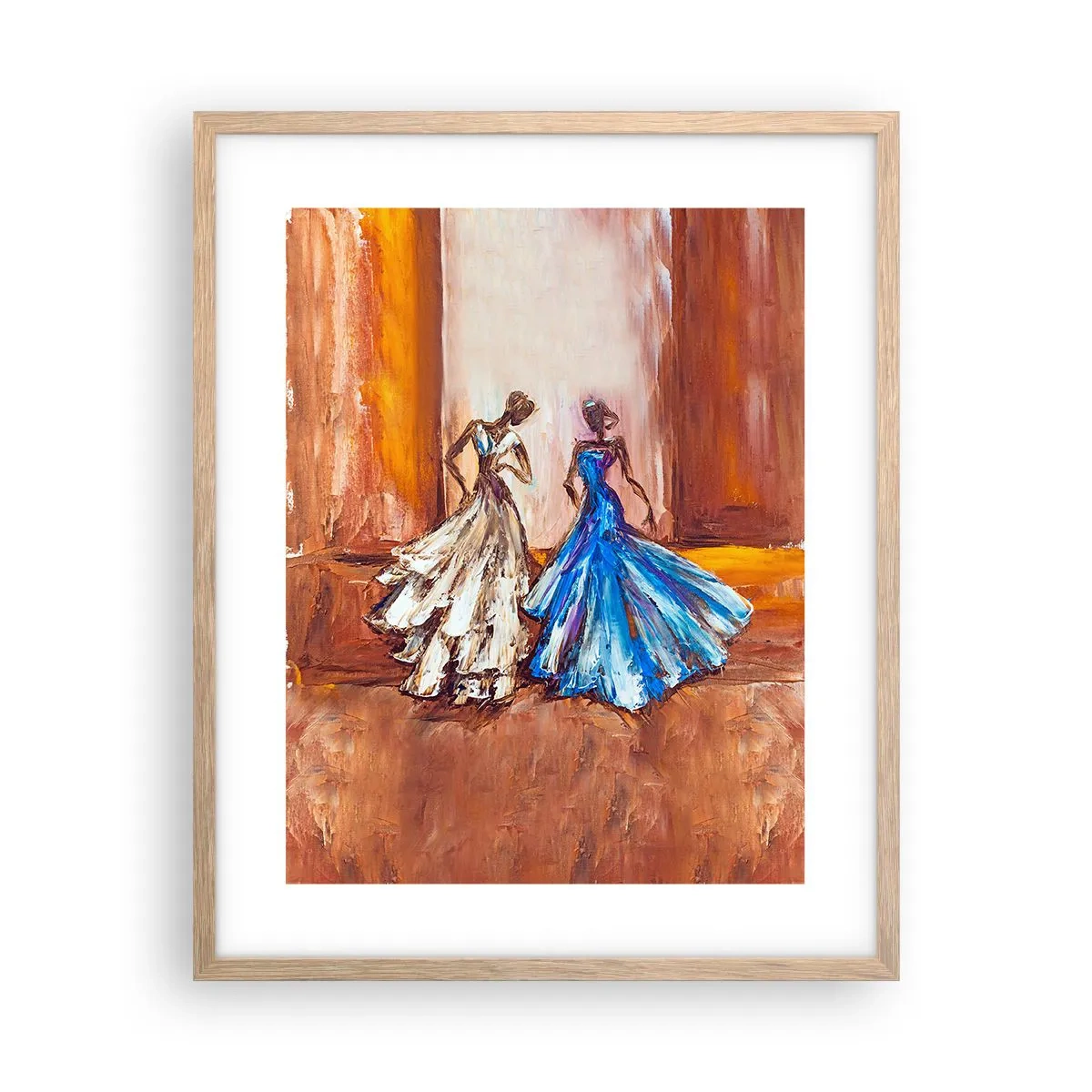 Plakat w ramie jasny dąb - Wdzięczny duet - 40x50 cm
