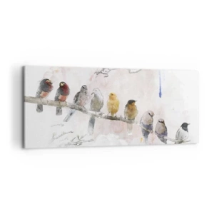 Obraz na płótnie - Skrzydlate spotkanie - 100x40 cm