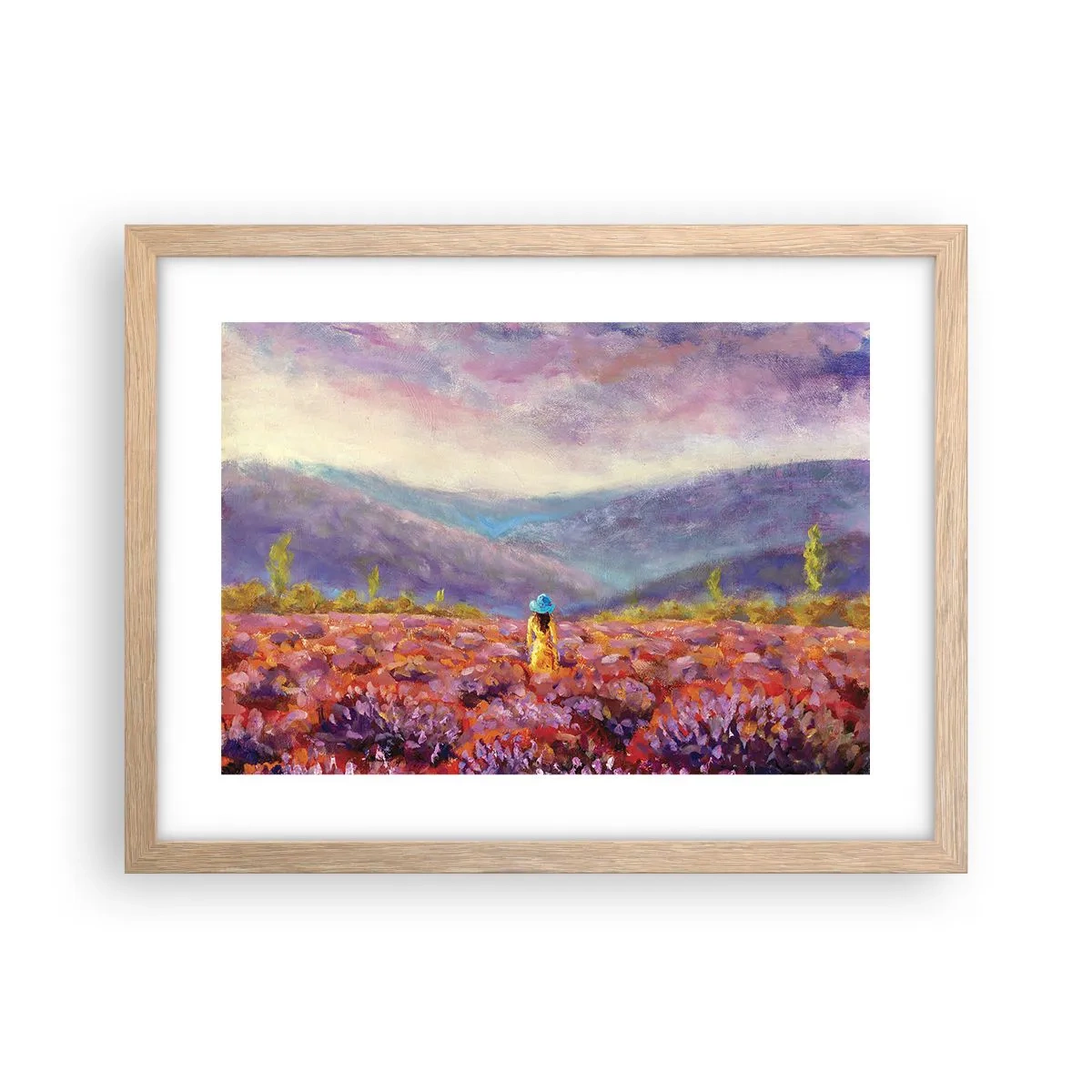 Plakat w ramie jasny dąb - W lawendowym świecie - 40x30 cm