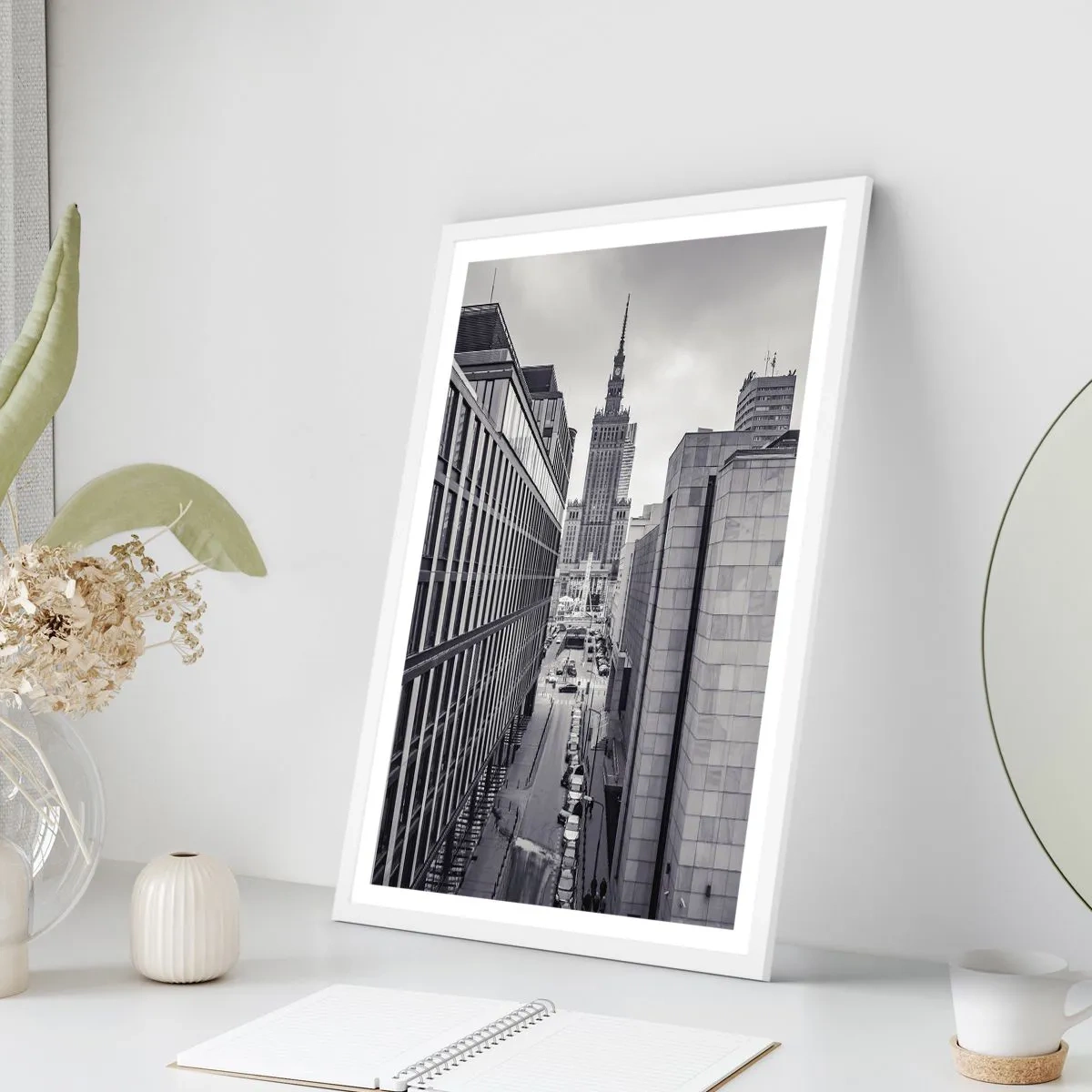 Plakat w białej ramie - Warszawska dolina - 70x100 cm