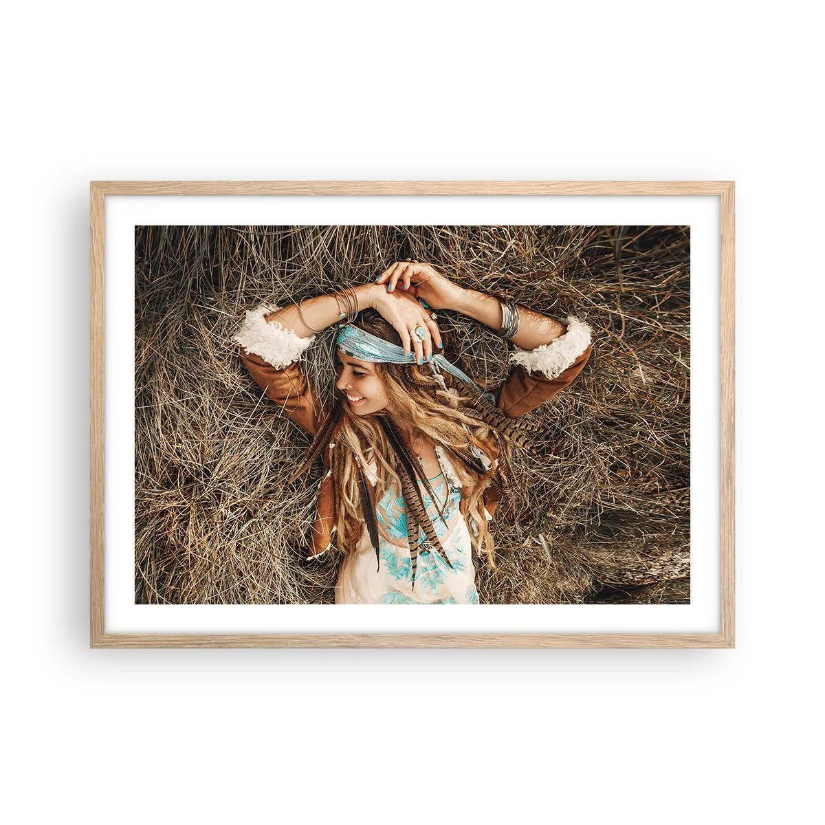 Plakat w ramie jasny dąb - W drodze do lata miłości - 70x50 cm