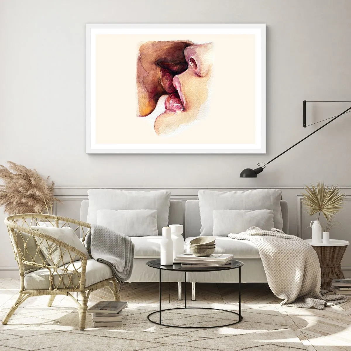 Plakat w białej ramie - Jak noc i dzień, ziemia i niebo - 100x70 cm