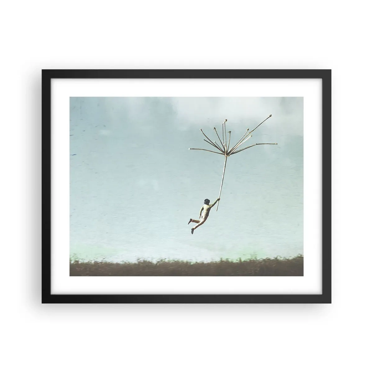 Plakat w czarnej ramie - Latawce, dmuchawce, wiatr - 50x40 cm