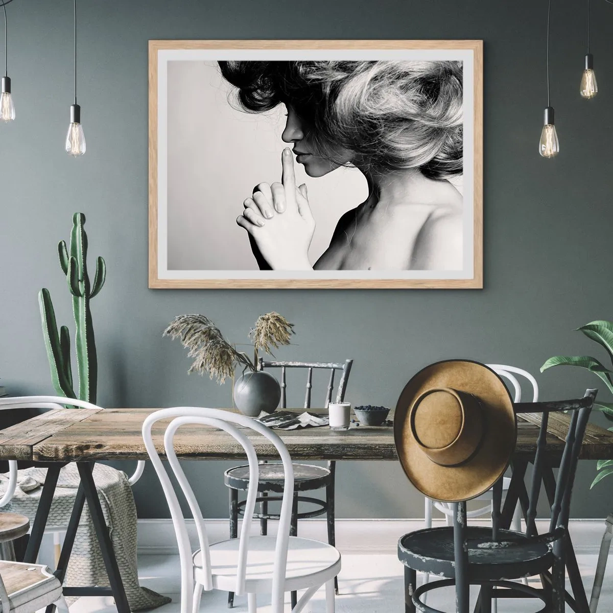 Plakat w ramie jasny dąb - Zasłuchana w sobie - 40x30 cm