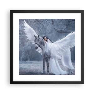 Plakat w czarnej ramie - Natchniona chwila - 40x40 cm