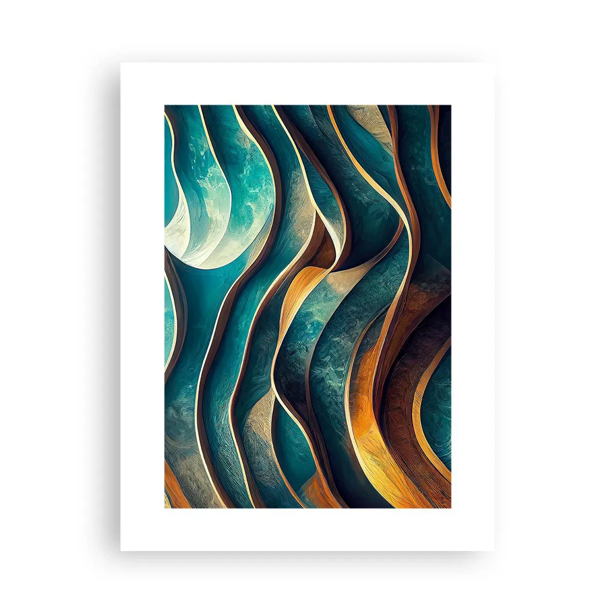 Plakat - Meandry błękitu - 30x40 cm