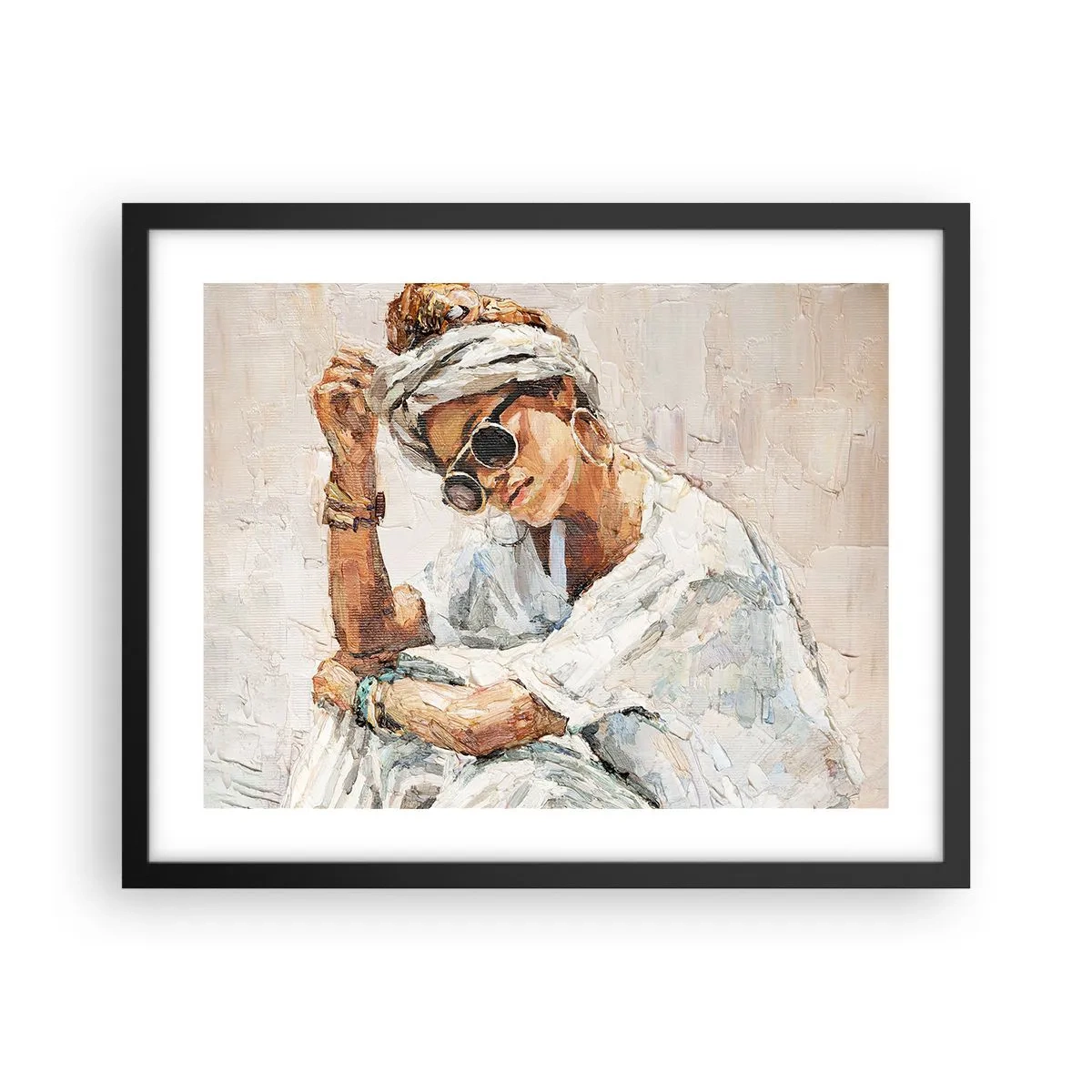 Plakat w czarnej ramie - Portret w pełnym słońcu - 50x40 cm