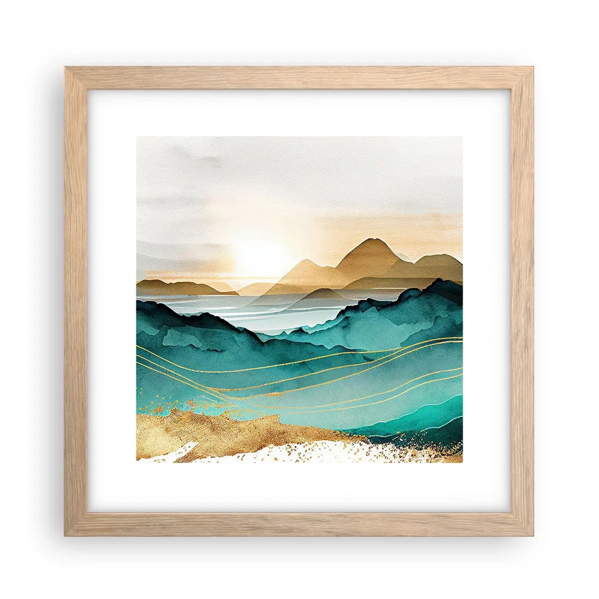 Plakat w ramie jasny dąb - Na granicy abstrakcji – pejzaż - 30x30 cm