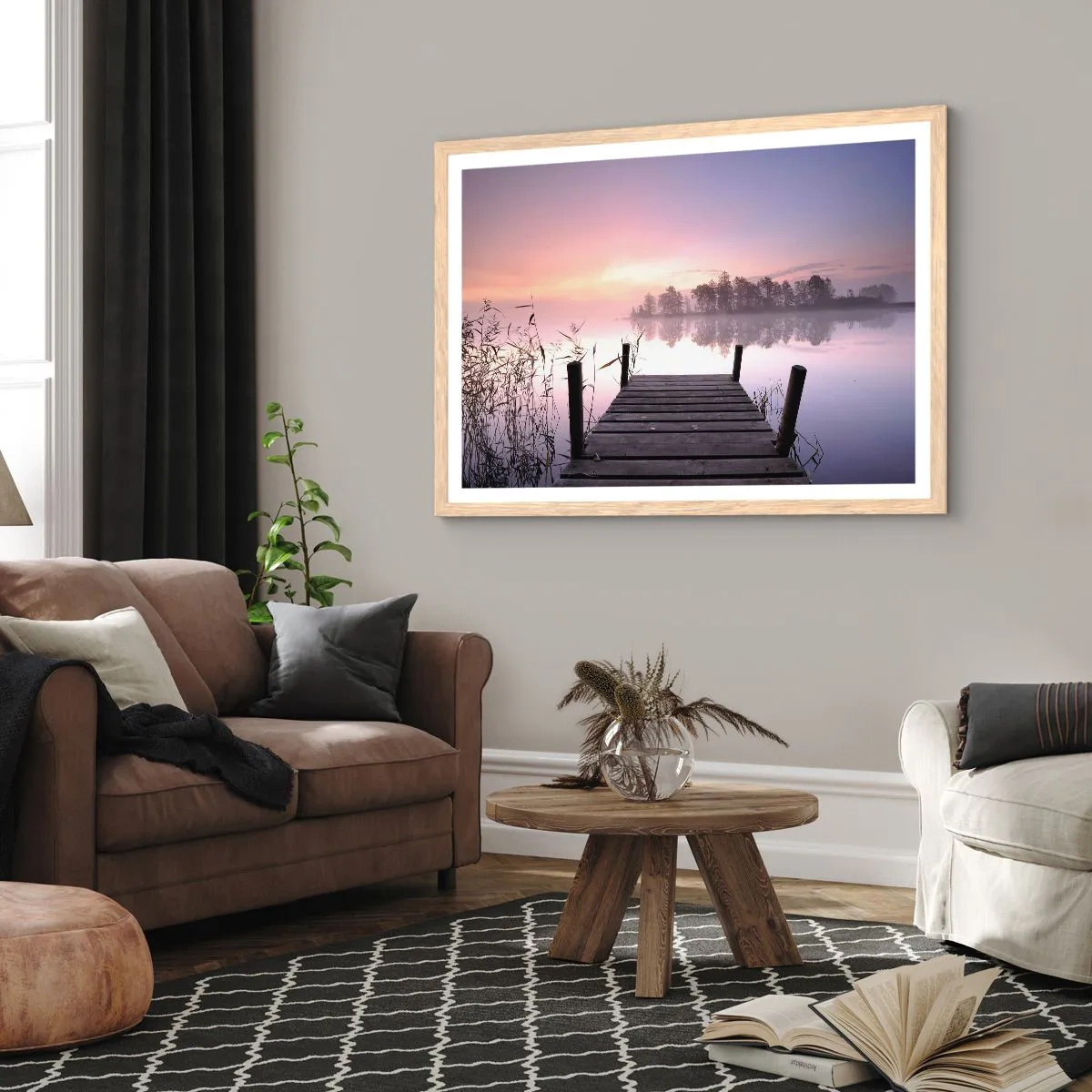 Plakat w ramie jasny dąb - Z liliowej mgły... - 70x50 cm