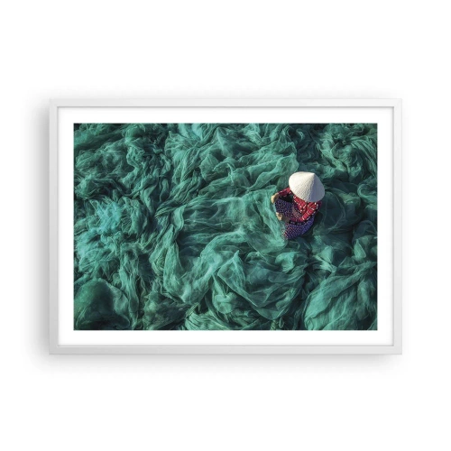 Plakat w białej ramie - W morzu sieci - 70x50 cm