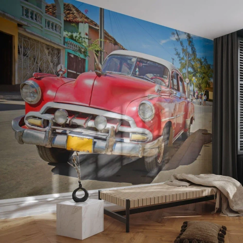 Fototapeta Samoprzylepna Deluxe Sticker - Jeszcze tylko na Kubie - Motoryzacja, Samochód Vintage, Architektura - 350x256 cm