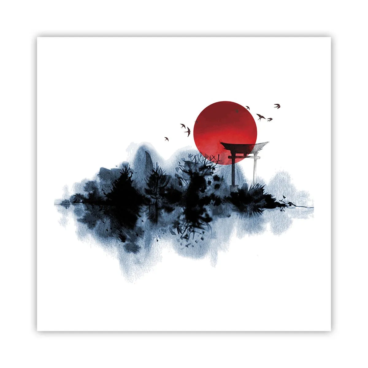Plakat - Japoński widok - 60x60 cm