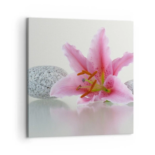 Obraz na płótnie - Studium w różu, szarości i bieli - 60x60 cm