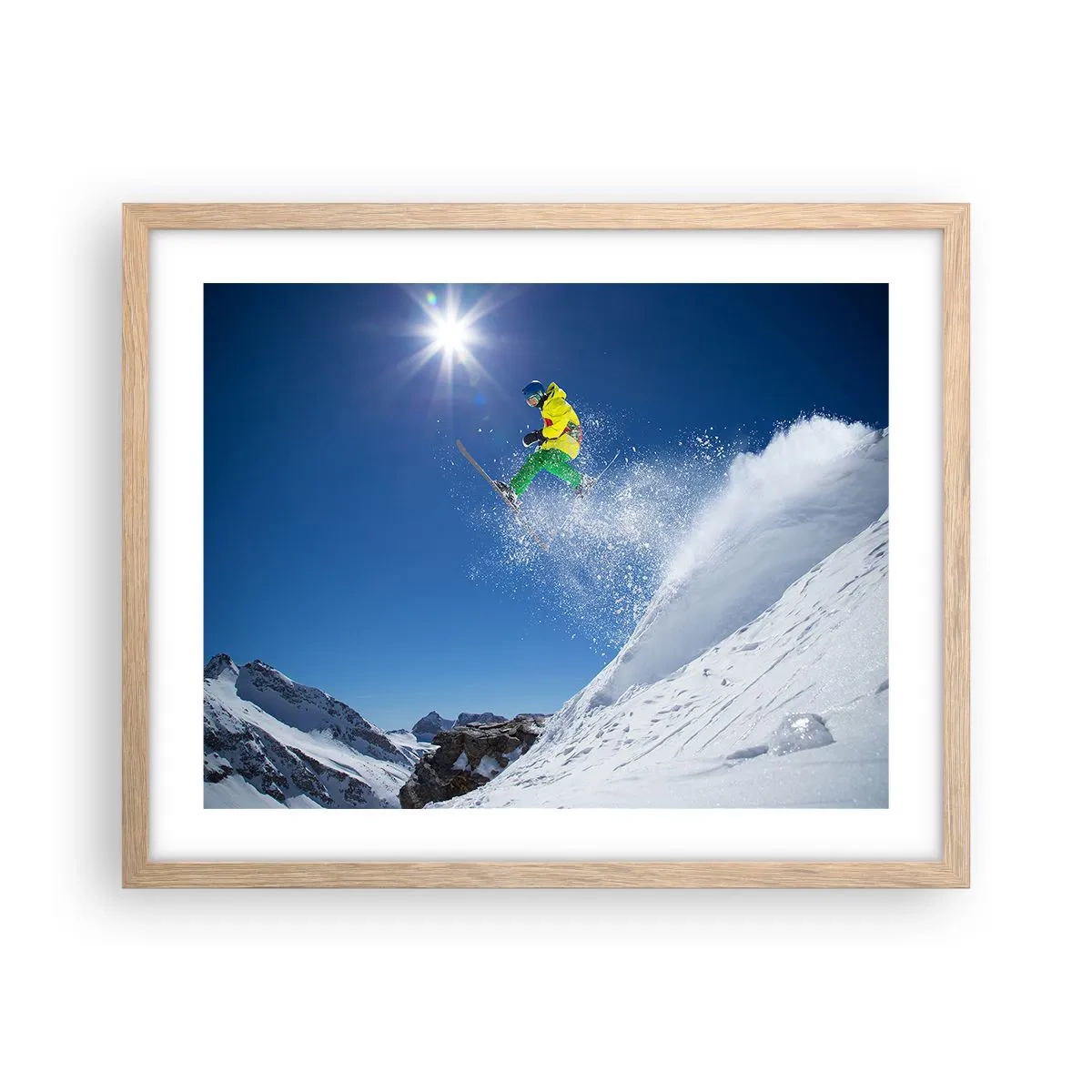 Plakat w ramie jasny dąb - Tańczący z górami - 50x40 cm