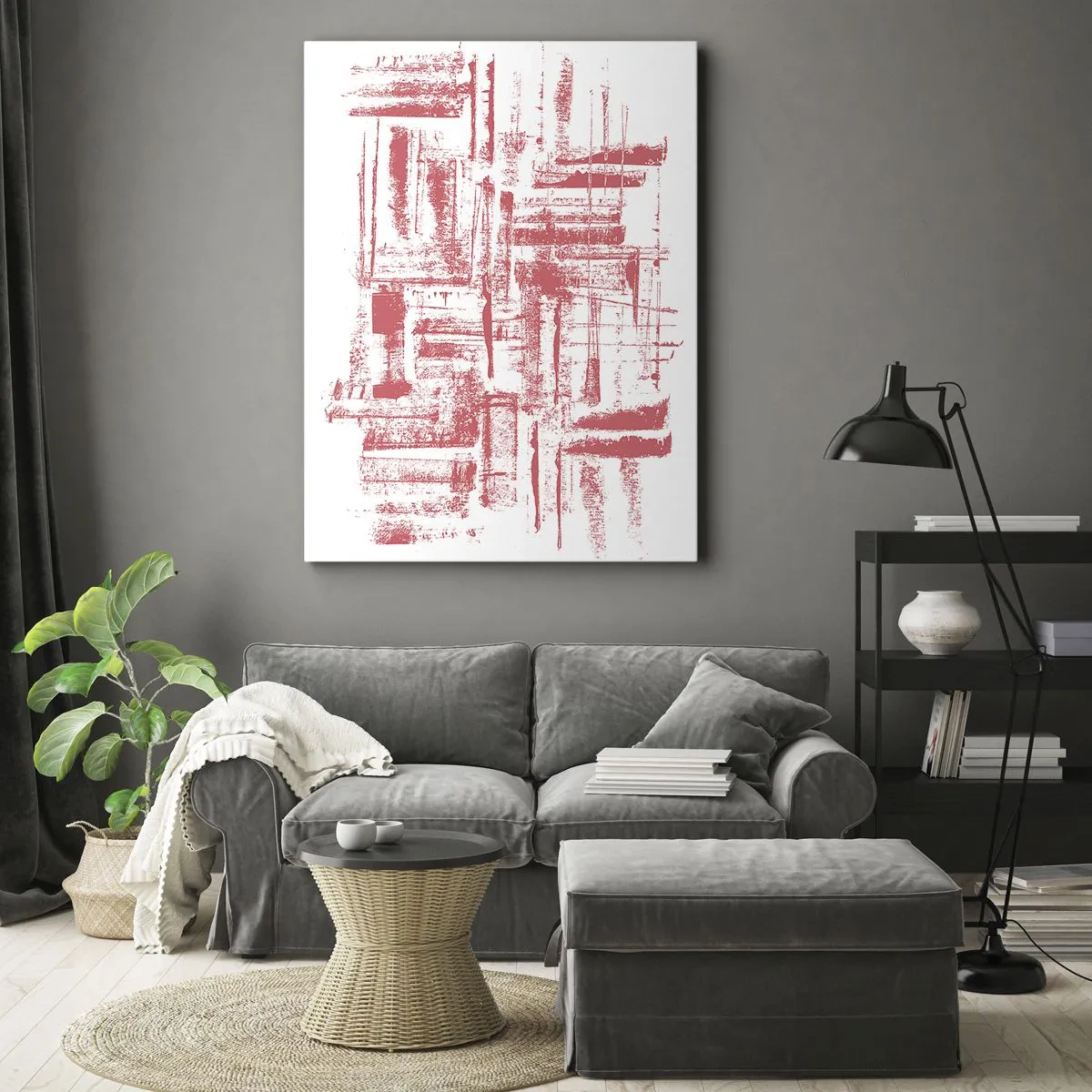 Obraz na płótnie - Czerwone miasto - 55x100 cm