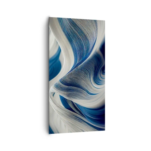 Obraz na płótnie - Płynność błękitu i bieli - 65x120 cm