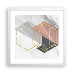 Plakat w białej ramie - Kompozycja łańcuchowa - 40x40 cm