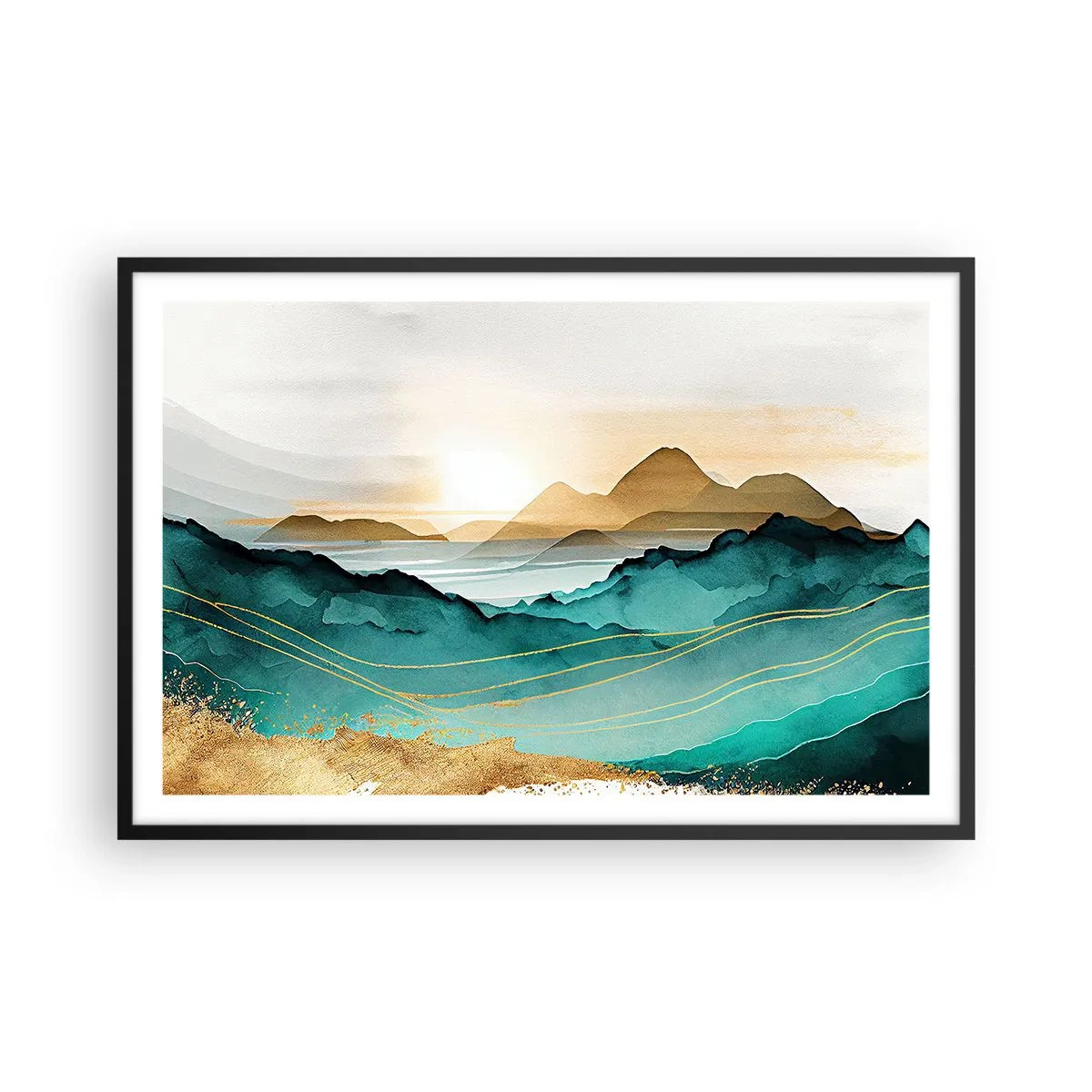 Plakat w czarnej ramie - Na granicy abstrakcji – pejzaż - 91x61 cm