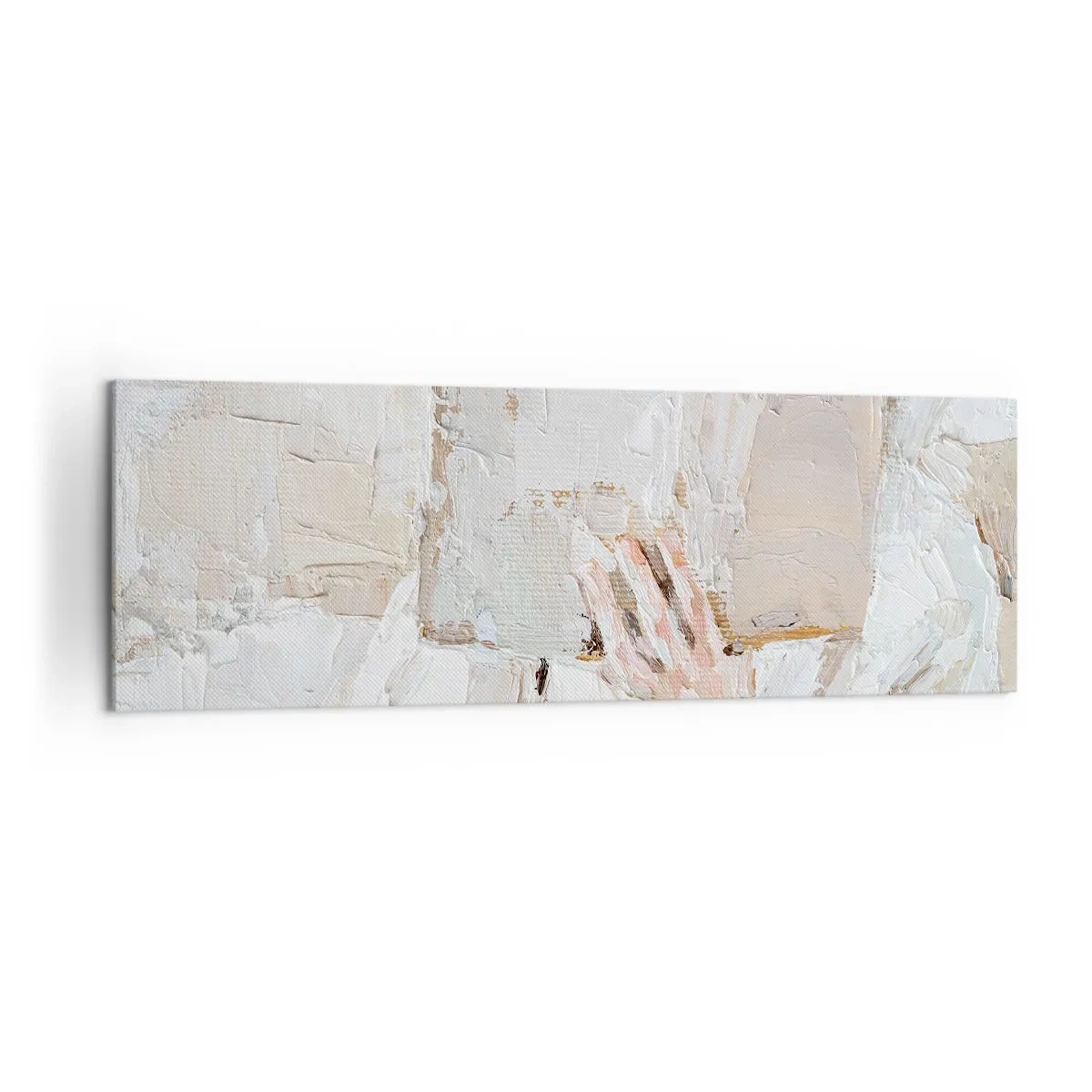 Obraz na płótnie - Impresjonistyczny obraz dłoni trzymającej otwartą książkę - 160x50cm - W innym świecie - Nowoczesna dekoracja ścienna do salonu i sypialni ARTTOR