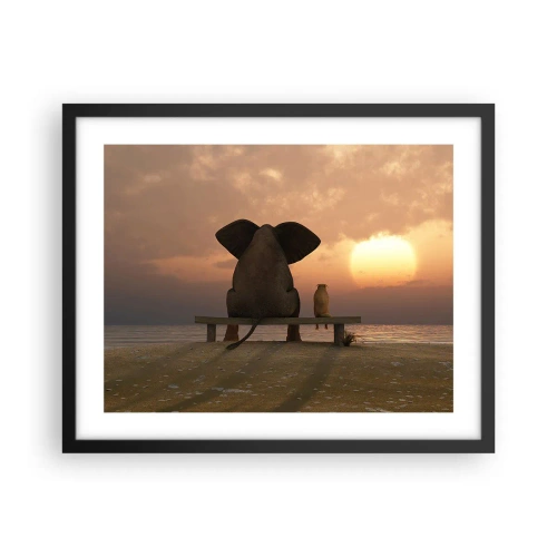 Plakat w czarnej ramie - Dobrze jest razem pomilczeć - 50x40 cm