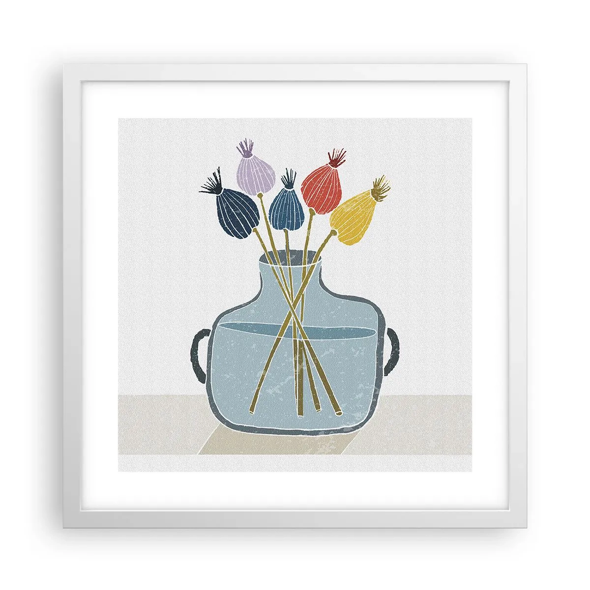 Plakat w białej ramie - Jak makiem zasiał - 40x40 cm