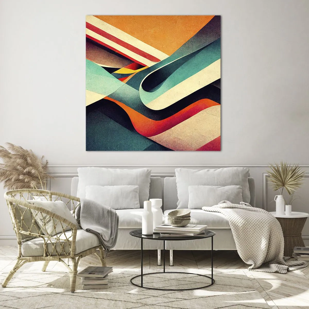 Obraz na szkle - Kompozycja intensywna - 60x60 cm